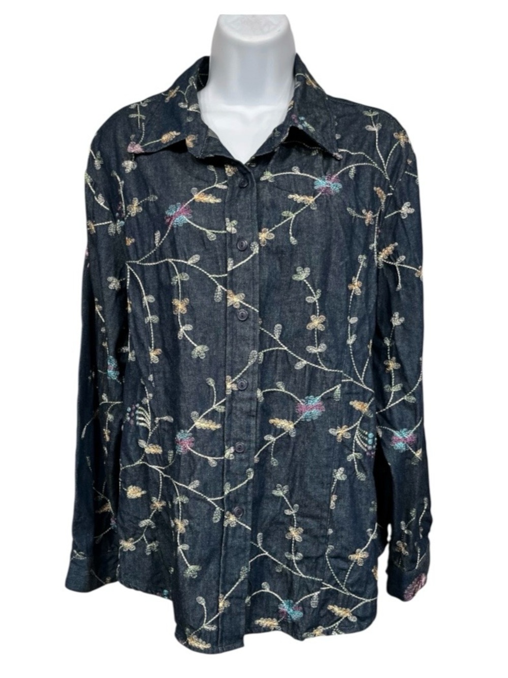Anne Carson embroidered denim top 23 p2p